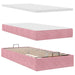 Cadru de pat otoman cu saltea roz 100x200cm catifea - WALTI WALTI