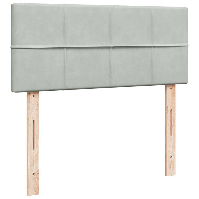 Cadru de pat otoman cu saltea Gri deschis 120x200cm catifea - WALTI WALTI