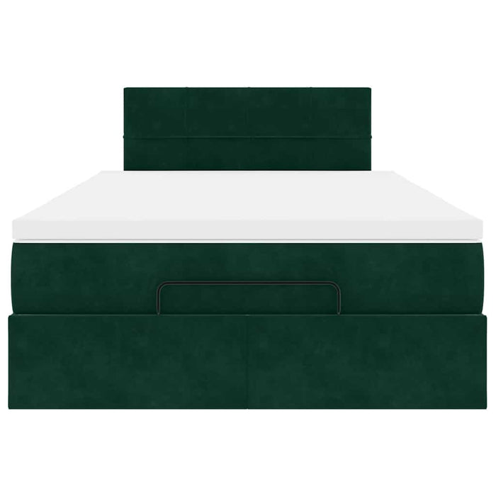 Cadru de pat otoman cu saltea verde închis 120x200cm catifea - WALTI WALTI