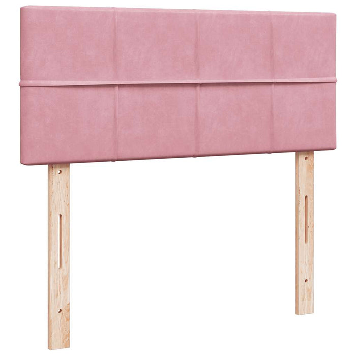 Cadru de pat otoman cu saltea, catifea roz 120x200cm - WALTI WALTI