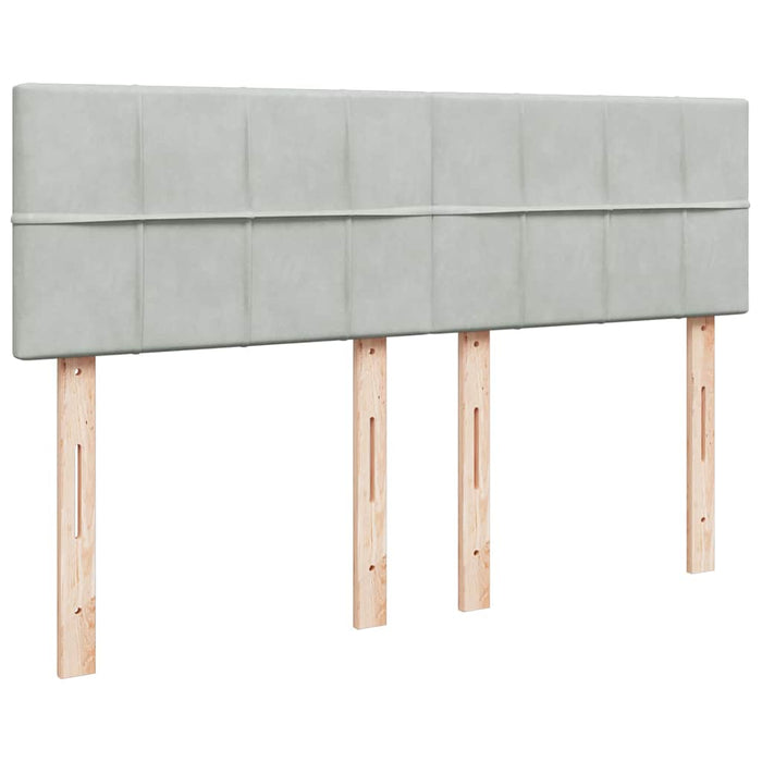 Cadru de pat otoman cu saltea Gri deschis 140x190cm catifea - WALTI WALTI