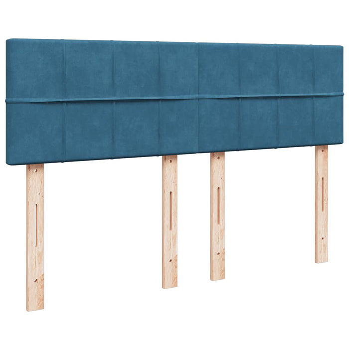 Cadru de pat otoman cu saltea Albastru închis 140x190cm catifea - WALTI WALTI