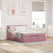 Cadru de pat otoman cu saltea roz 140x190cm catifea - WALTI WALTI