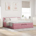 Cadru de pat otoman cu saltea roz 180x200cm catifea - WALTI WALTI
