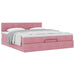 Cadru de pat otoman cu saltea roz 180x200cm catifea - WALTI WALTI