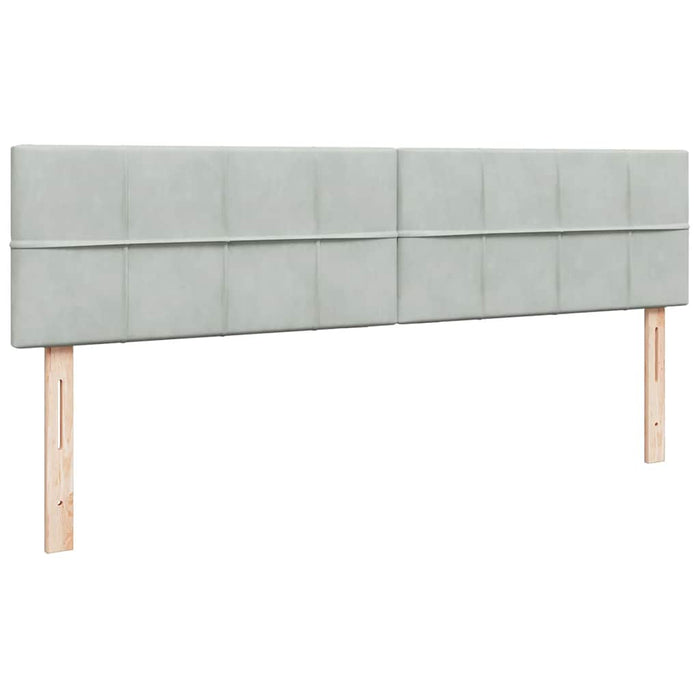 Cadru pat otoman cu saltea Gri deschis 200x200 cm catifea - WALTI WALTI