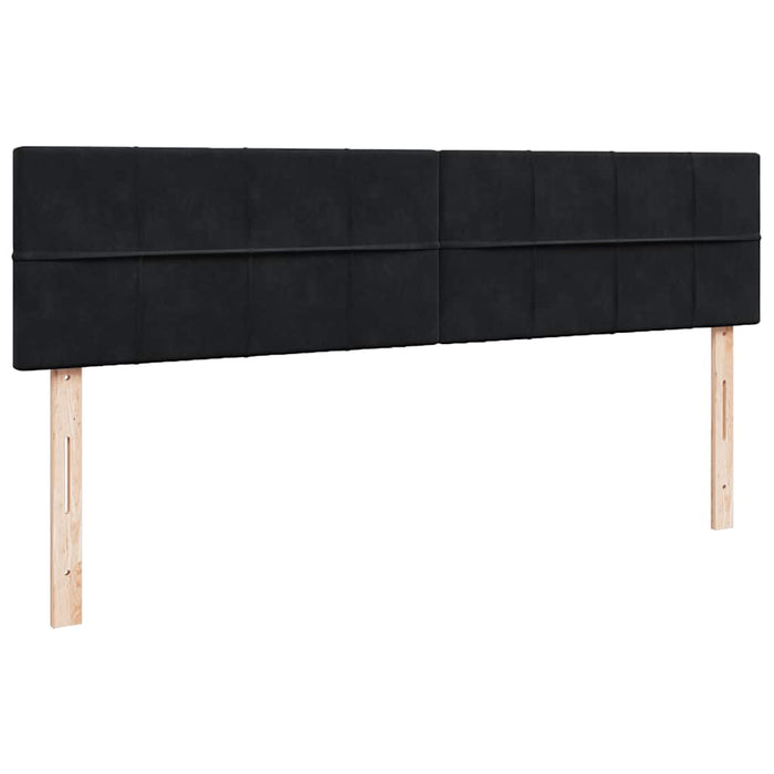 Cadru de pat otoman cu saltea, catifea neagră 200x200 cm - WALTI WALTI