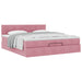 Cadru de pat otoman cu saltea roz 200x200 cm catifea - WALTI WALTI