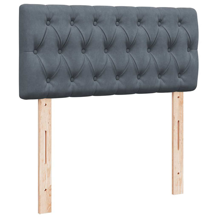 Cadru de pat otoman cu saltea catifea gri închis 90x200cm - WALTI WALTI