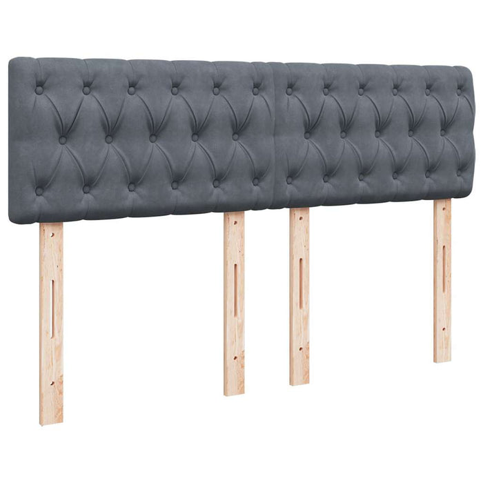 Cadru de pat otoman cu saltea Gri închis 140x190cm catifea - WALTI WALTI