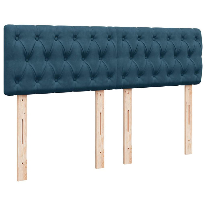 Cadru de pat otoman cu saltea Albastru închis 140x190cm catifea - WALTI WALTI