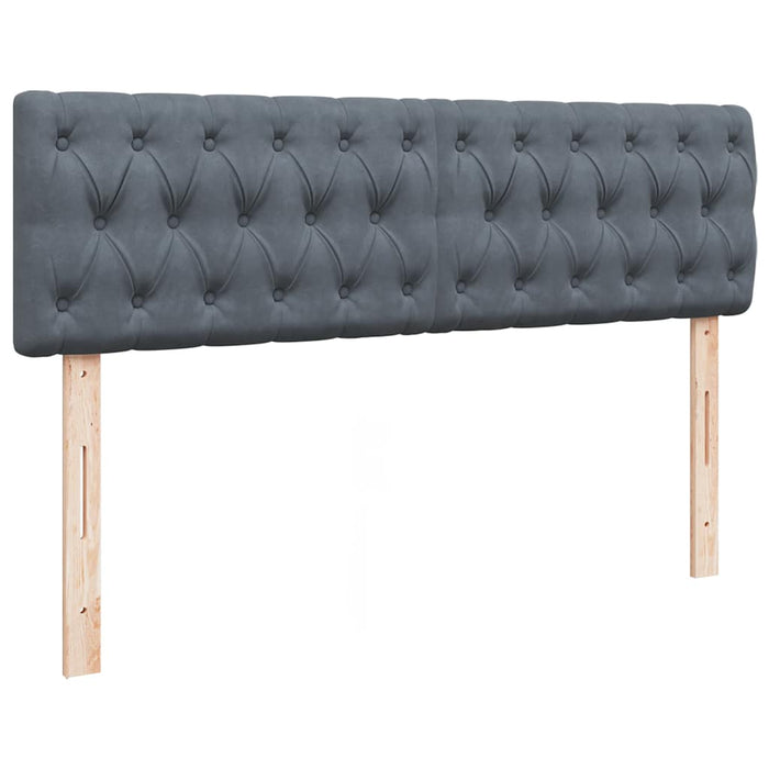 Cadru de pat otoman cu saltea Gri închis 140x200cm catifea - WALTI WALTI