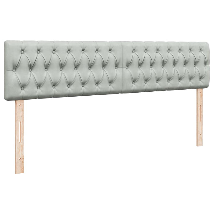 Cadru de pat otoman cu saltea Gri deschis 160x200cm catifea - WALTI WALTI
