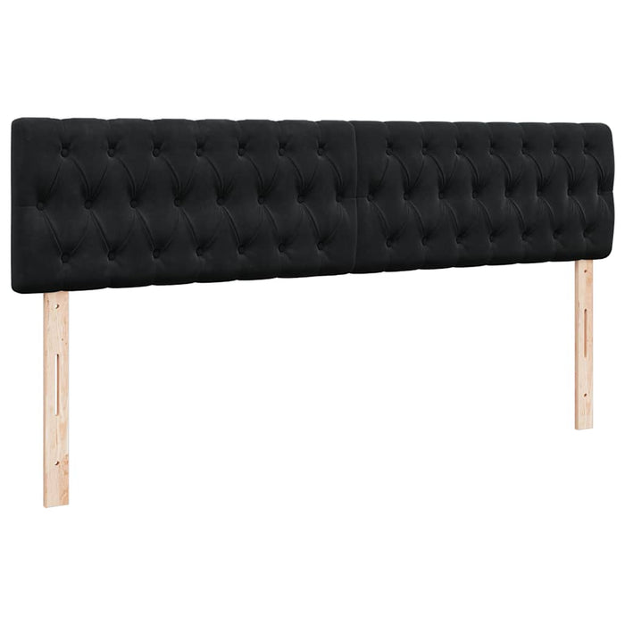 Cadru de pat otoman cu saltea, catifea neagră 160x200cm - WALTI WALTI