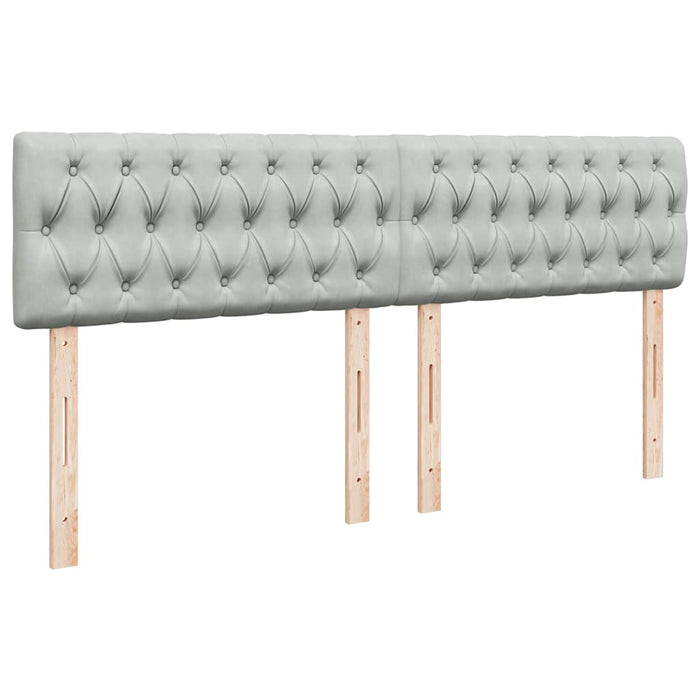 Cadru de pat otoman cu saltea Gri deschis 180x200cm catifea - WALTI WALTI