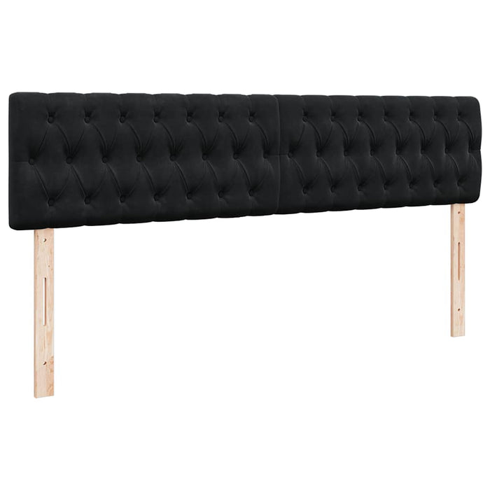 Cadru de pat otoman cu saltea, catifea neagră 200x200 cm - WALTI WALTI