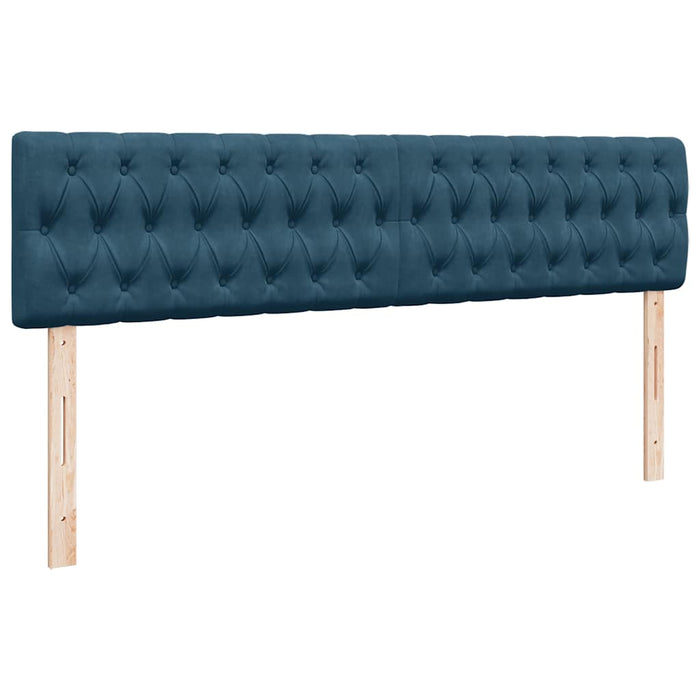 Cadru de pat otoman cu saltea Albastru închis 200x200cm catifea - WALTI WALTI