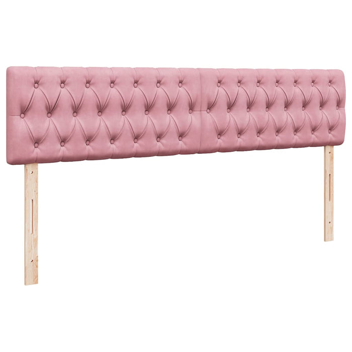 Cadru de pat otoman cu saltea roz 200x200 cm catifea WALTI