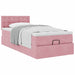 Cadru de pat otoman cu saltea, catifea roz 80x200cm - WALTI WALTI