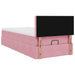 Cadru de pat otoman cu saltea, catifea roz 80x200cm - WALTI WALTI