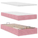 Cadru de pat otoman cu saltea, catifea roz 90x190cm - WALTI WALTI