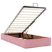 Cadru de pat otoman cu saltea, catifea roz 90x190cm - WALTI WALTI