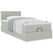 Cadru de pat otoman cu saltea Gri deschis 90x200cm catifea - WALTI WALTI