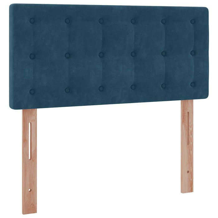 Cadru de pat otoman cu saltea, catifea albastru închis 90x200cm - WALTI WALTI