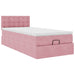 Cadru de pat otoman cu saltea, catifea roz 90x200cm - WALTI WALTI