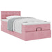 Cadru de pat otoman cu saltea roz 100x200cm catifea - WALTI WALTI