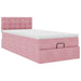 Cadru de pat otoman cu saltea roz 100x200cm catifea - WALTI WALTI