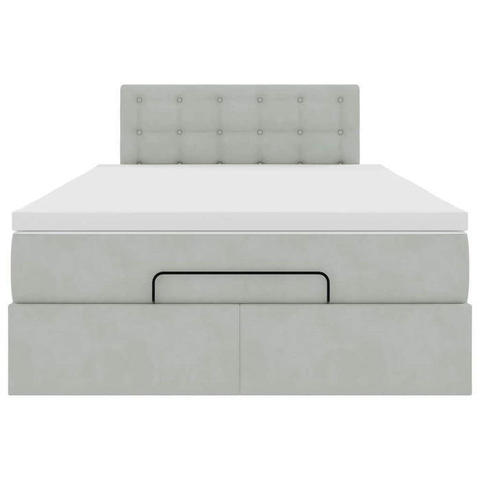 Pat otoman cu saltea Gri deschis 120x190 cm catifea - WALTI WALTI