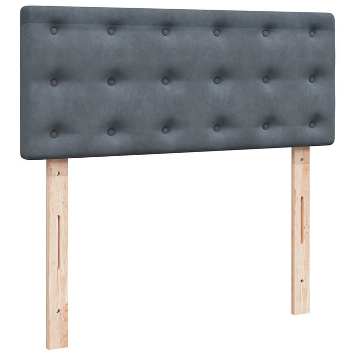 Cadru de pat otoman cu saltea Gri închis 120x200cm catifea - WALTI WALTI