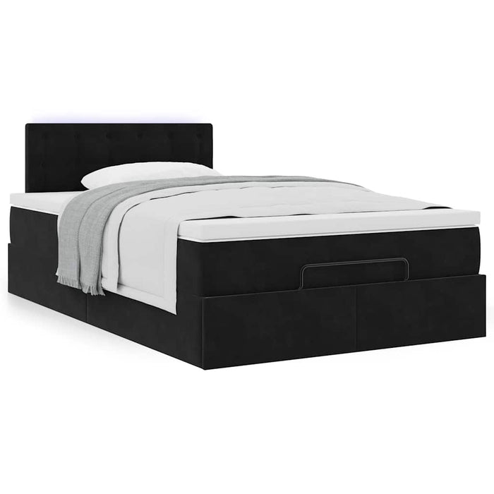 Cadru pat otoman cu saltea, catifea neagră 120x200 cm - WALTI WALTI