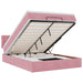 Cadru de pat otoman cu saltea roz 140x190cm catifea - WALTI WALTI