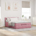 Cadru de pat otoman cu saltea roz 140x190cm catifea - WALTI WALTI