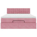 Cadru de pat otoman cu saltea roz 140x190cm catifea - WALTI WALTI