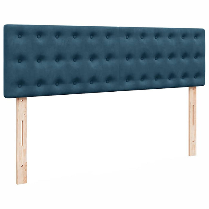 Cadru de pat otoman cu saltea Albastru închis 140x200cm catifea - WALTI WALTI