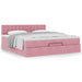 Cadru de pat otoman cu saltea roz 160x200cm catifea - WALTI WALTI