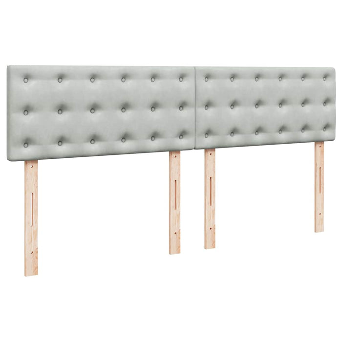 Cadru de pat otoman cu saltea Gri deschis 180x200cm catifea - WALTI WALTI