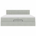 Cadru pat otoman cu saltea Gri deschis 200x200 cm catifea - WALTI WALTI