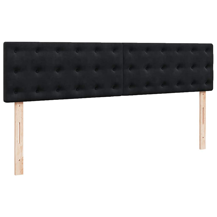 Cadru de pat otoman cu saltea, catifea neagră 200x200 cm - WALTI WALTI