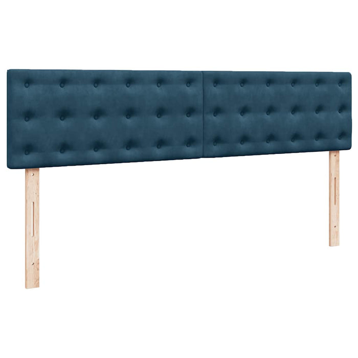 Cadru de pat otoman cu saltea Albastru închis 200x200cm catifea - WALTI WALTI