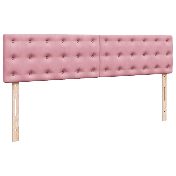 Cadru de pat otoman cu saltea roz 200x200 cm catifea - WALTI WALTI