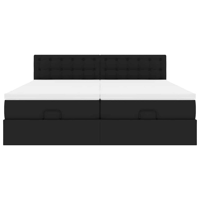 Cadru de pat otoman saltele Negru 160x200cm piele artificială WALTI