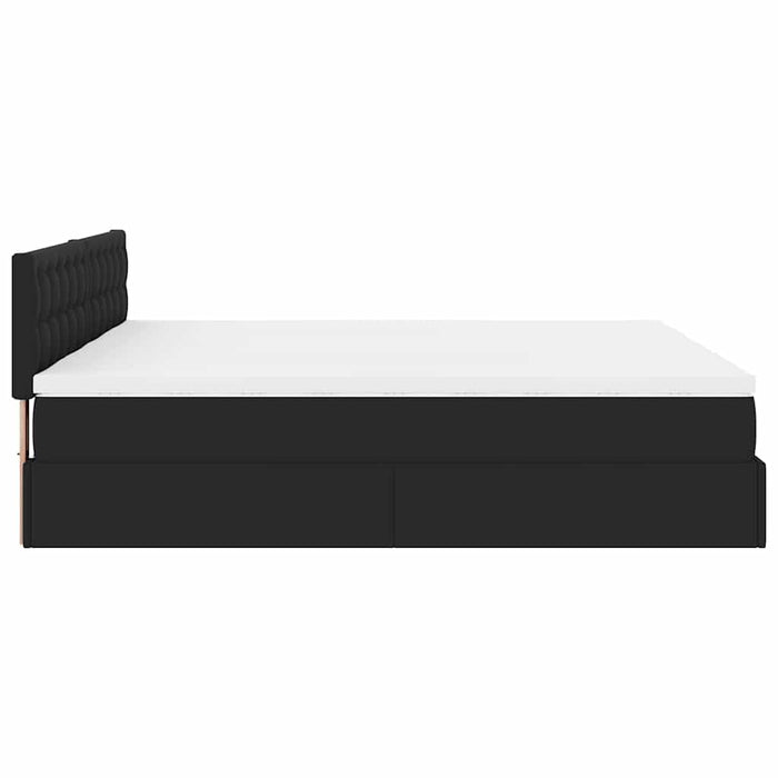 Cadru de pat otoman saltele Negru 160x200cm piele artificială WALTI