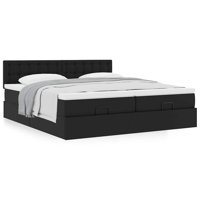 Cadru de pat otoman saltele Negru 180x200cm piele artificială - WALTI WALTI