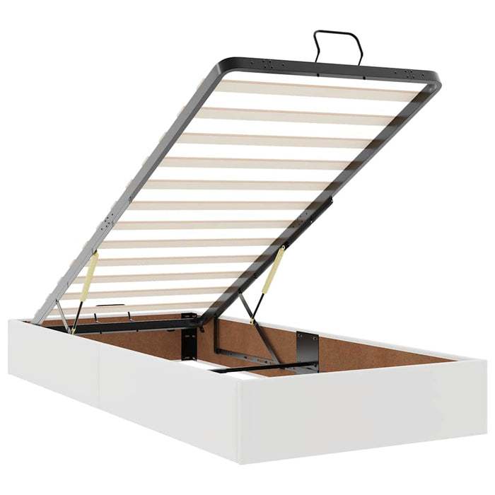 Cadru de pat otoman cu saltele alb 180x200cm piele artificială - WALTI WALTI