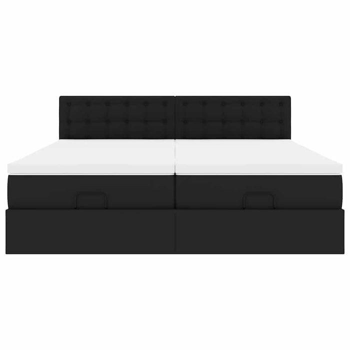 Cadru de pat otoman saltele Negru 200x200cm piele artificială - WALTI WALTI