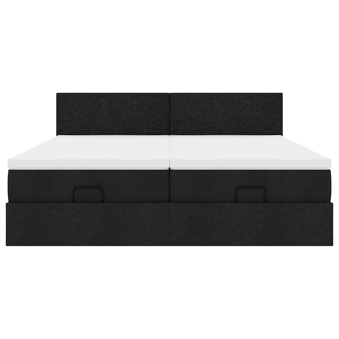 Cadru de pat otoman cu saltele, material negru 160x200cm - WALTI WALTI